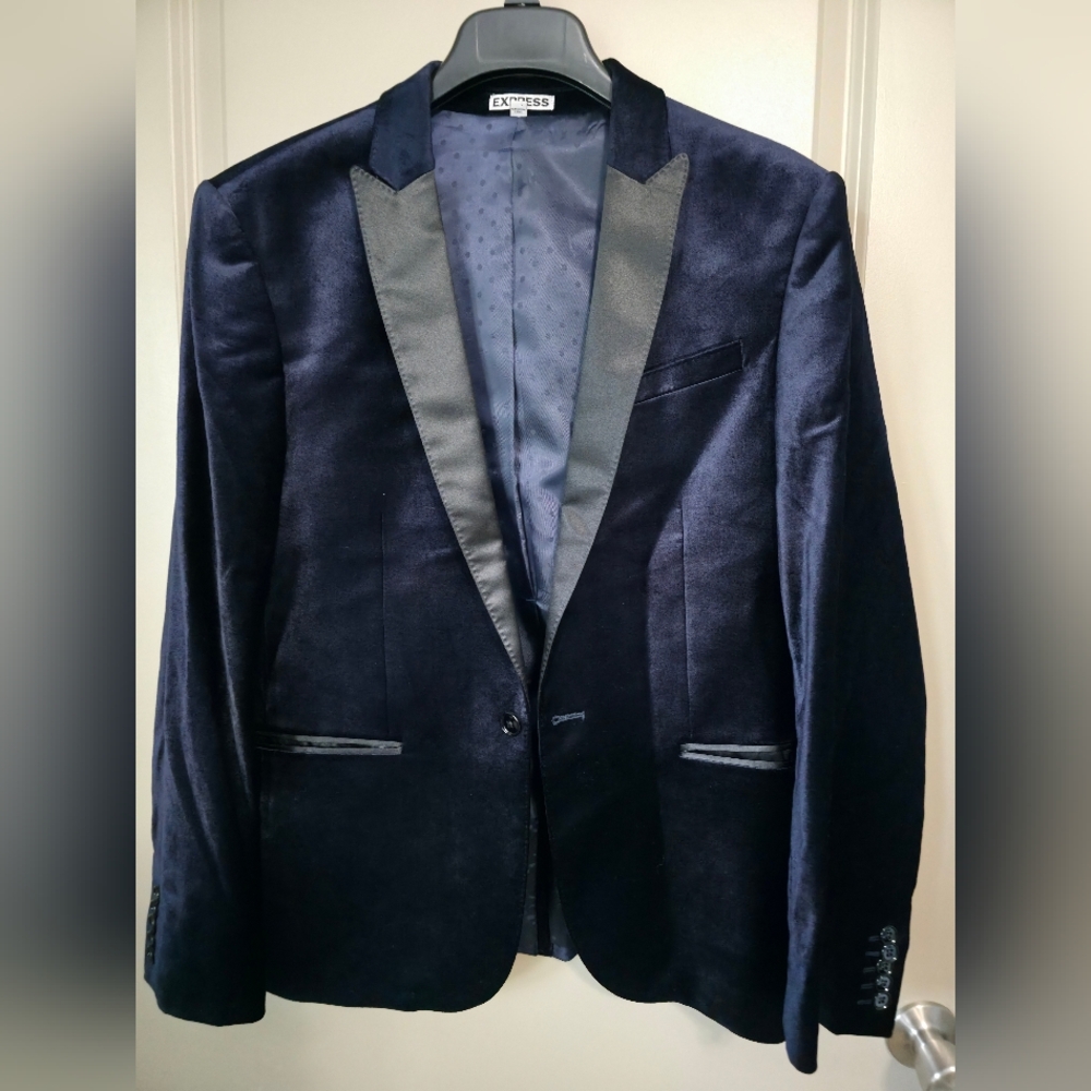 Express Navy Velvet Blazer